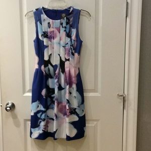 Vince Caputo Sleeveless fit and flare dress.